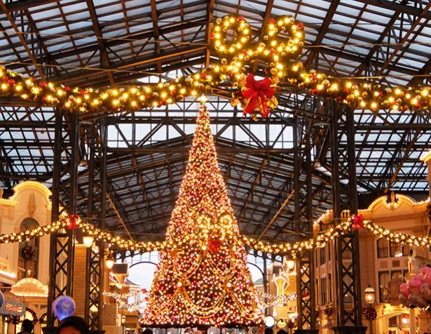 東京ディズニーランドのクリスマスを象徴する、ワールドバザールのツリー
