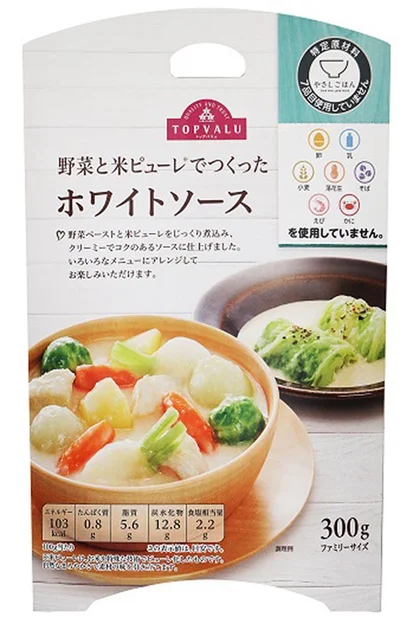 「野菜と米ピューレでつくったホワイトソース」300g 本体価格 498円   （税抜）