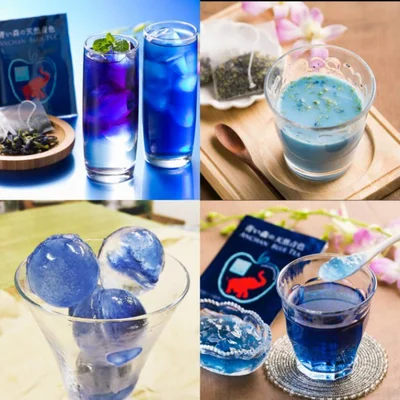 【写真を見る】青い森の天然青色アンチャンブルーティー　ティーバッグタイプ　1296円　※青い森の天然りんごジャムは1296円（大）、864円（小）