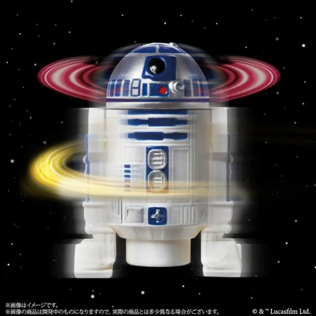 おなじみの「R2-D2」は、頭部とボディがスピン！