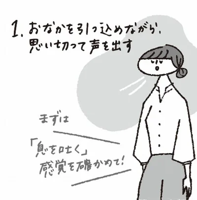 【写真を見る】「いい声」を出すために必要なこと1　「腹式呼吸」