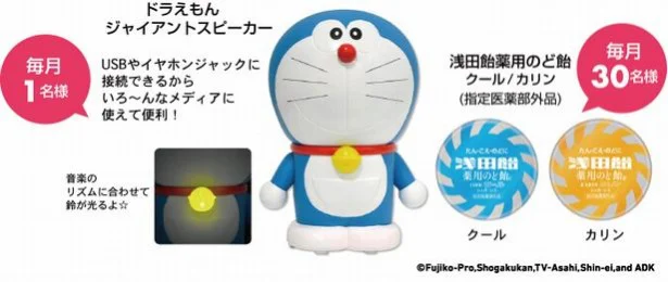 乾燥ノドを飴で癒しながら、家族で楽しめる「ドラちゃんグッズ」が当たる！