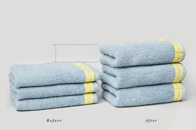 【写真を見る】 育てるタオル 洗濯前と洗濯後の比較