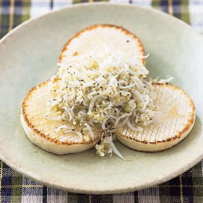 かぶの粉チーズしらすのせ