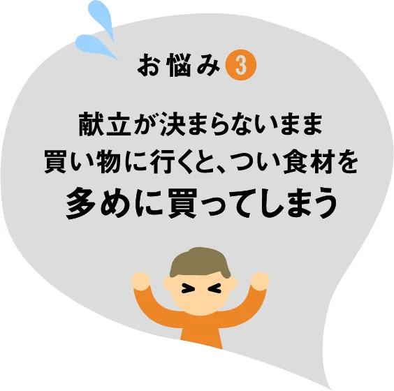 献立が決まらないまま買い物に行くと、つい食材を多めに買ってしまう