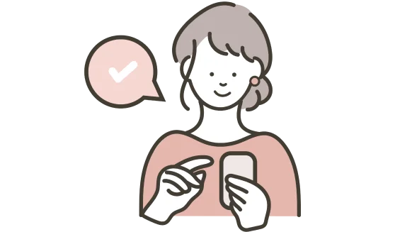 スマートフォンを操作する女性のイラスト