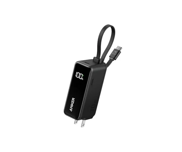 Anker Power Bank (30W, Fusion, Built-In USB-C ケーブル) (5000mAh 22.5W出力モバイルバッテリー搭載 …