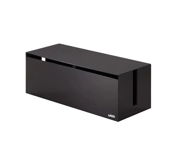 山崎実業(Yamazaki) ケーブルボックス ウェブ L ブラウン 約W40×D15.5×H14.5cm 電源タップ ケーブル 収納 2708