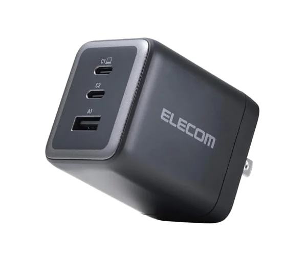 エレコム 充電器 100W 3ポート Type-C USB-A USB PD対応 スイング式プラグ採用 ブラック EC-AC104100BK