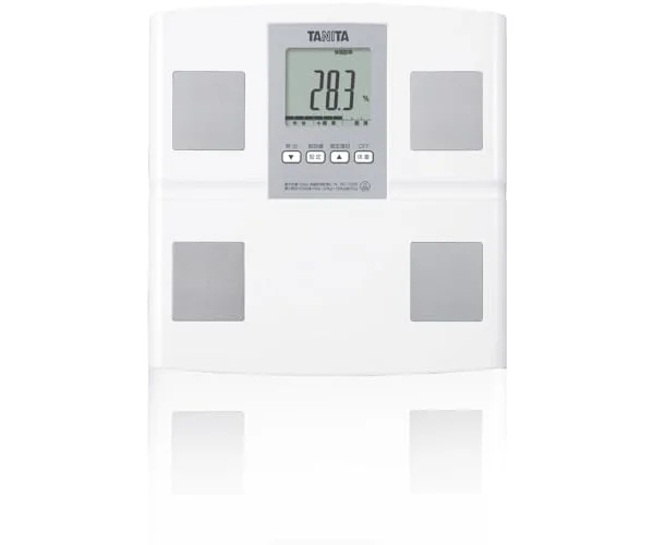 タニタ 体重計 体組成計 ヘルスメーター BC-705N【体脂肪率/内臓脂肪レベル/筋肉量/基礎代謝量/体内年齢/BMI/日本製/乗るピタ】　液晶 樹脂製 (ベ…