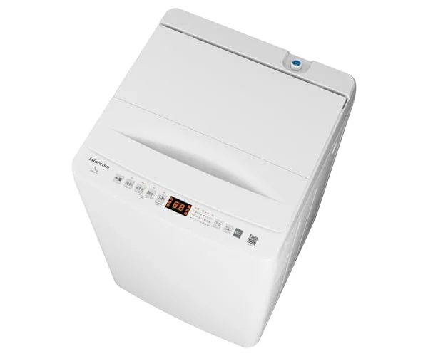 ハイセンス 洗濯機 7kg 1-3人用 スリム 最短14分洗濯 シャワー水流 激流洗浄 予約機能 風乾燥 部屋干し 多彩コース 簡単操作 真下排水 一人暮らし …