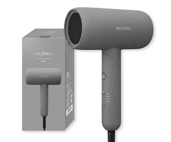 SALONIA サロニア スムースシャイン ドライヤー 大風量 速乾 軽量 ヘアドライヤー グレー【Amazon.co.jp限定】
