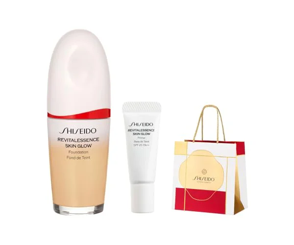 SHISEIDO ファンデーションキット | エッセンス スキングロウ ファンデーション 220 Linen SPF30 PA+++ ＋ プライマー小型（5mL…