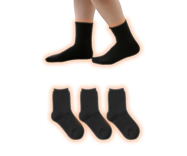 [ホカロン] 靴下 レディース あったか 冬 冷え 吸湿発熱 防寒 パイル ソックス 抗菌防臭 22.5-25cm ブラック 3足セット