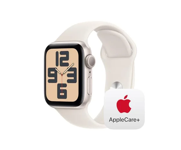 Apple Watch SE(第 2 世代)[GPS モデル、40mm ケース]スターライトアルミニウムケースとスターライトスポーツバンド - S/M + 延長…