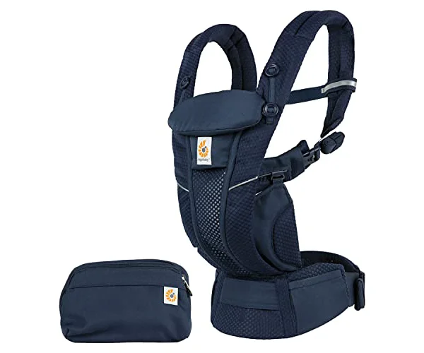 Ergobaby エルゴベビー 抱っこひも OMNI Breeze ミッドナイトブルー 0ヶ月から36ヶ月 メッシュ素材 通気性 前向き抱き可能 新生児対応 だ…
