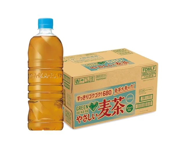 GREEN DA・KA・RA(グリーンダカラ) サントリー やさしい麦茶 ラベルレス お茶 ペットボトル 680ml ×24本 まとめ売り実施中