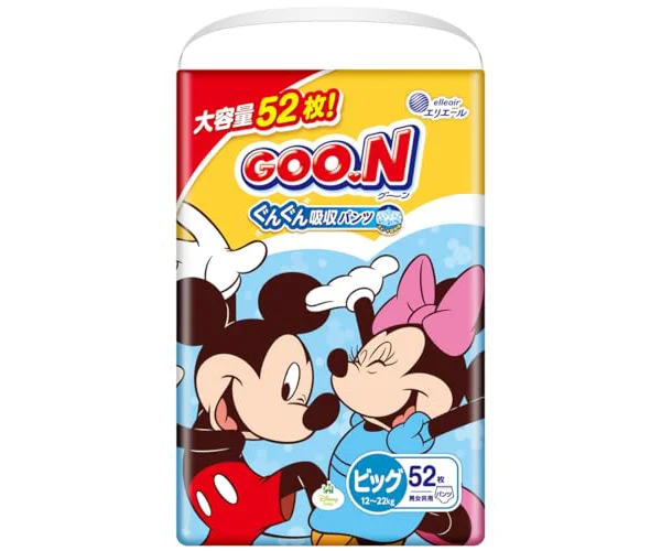 【パンツ BIGサイズ】グーン ぐんぐん吸収パンツ おむつ (12~22kg) 52枚 【Amazon.co.jp限定】 ≪ディズニーデザイン≫