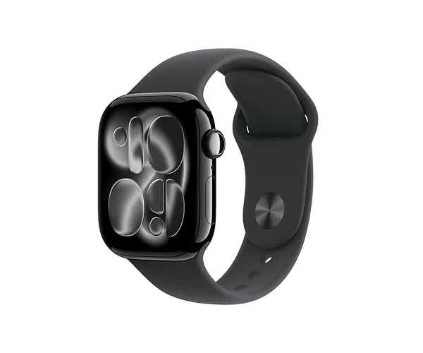 Apple Watch Series 11(GPSモデル)- 42mmジェットブラックアルミニウムケースとブラックスポーツバンド - S/M、睡眠時無呼吸、高血…