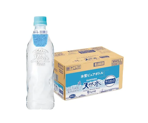 サントリー 天然水 氷雪ピュアボトル ラベルレス 550ml×24本