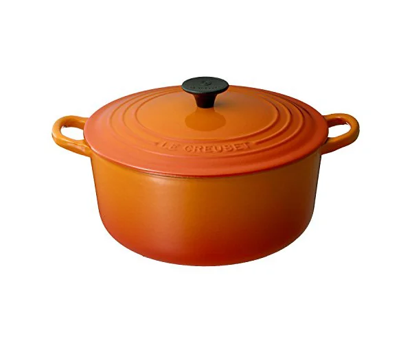 ル・クルーゼ(Le Creuset) 鋳物 ホーロー 鍋 両手鍋 鉄鍋 ココット・ロンド 20 cm オレンジ ガス IH オーブン 食洗器 対応 【日本正規販…
