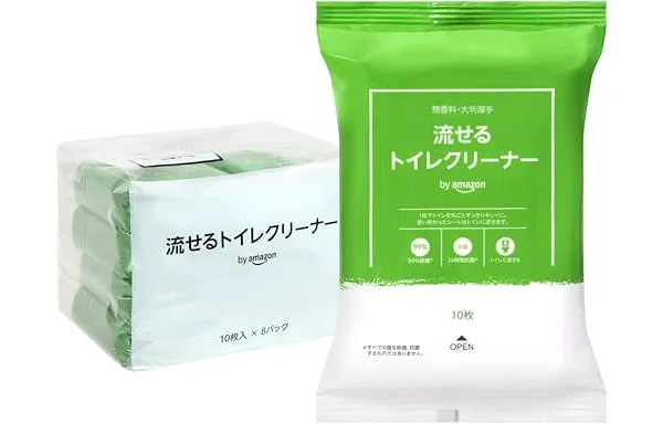 by Amazon 流せるトイレクリーナー 無香料 大判厚手 10枚×8個
