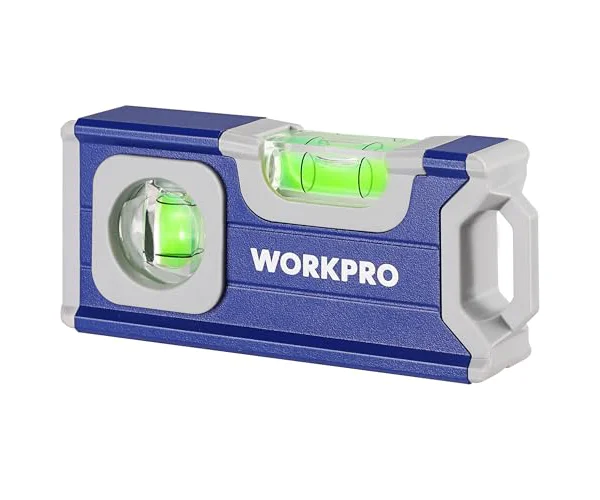 WORKPRO 水平器 マグネット 水準器 ミニ水平器 コンセント スラント トラスコ レコード水平器バブルレベル 水平・垂直気泡管付 115mm アルミ合金押…