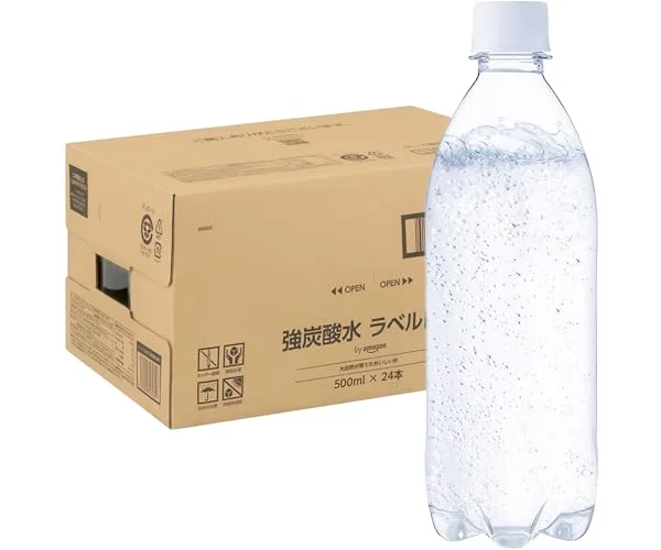 by Amazon 炭酸水 ラベルレス 500ml ×24本 強炭酸水 ペットボトル 500ミリリットル (Smart Basic)