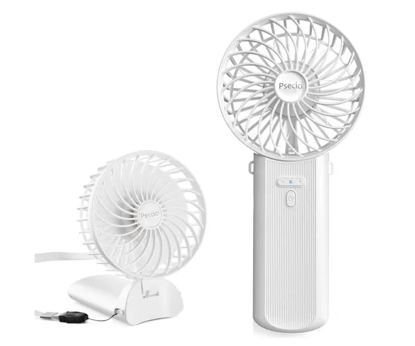 ハンディファン 携帯扇風機 ハンディ扇風機 USB充電式 4段階風量調節 7枚羽根 一台3役 手持ち 卓上 首掛け せんぷうき ミニファン 小型 静音 DCモー…