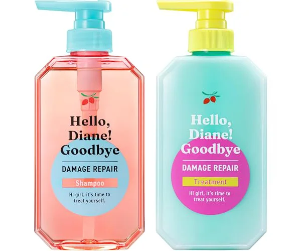 Diane(ダイアン) シャンプー&トリートメント 【ハイダメージうるおい補修】 本体400ml×2 [ティー&ムスクの香り] ハロー ダイアン グッバイ カラ…