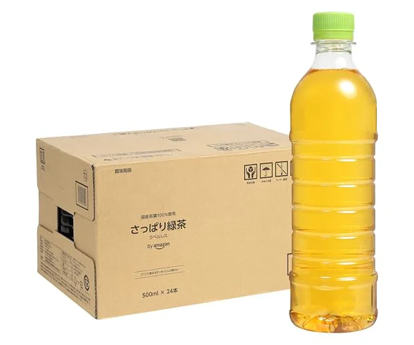by Amazon 緑茶ラベルレス 500ml x 24本 さっぱり 国産茶葉100%使用