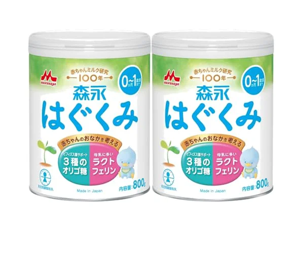 【Amazon.co.jp限定】 森永 はぐくみ 大缶 800g×2缶パック [0ヶ月~1歳 新生児 赤ちゃん 粉ミルク] ラクトフェリン 3種類のオリゴ糖