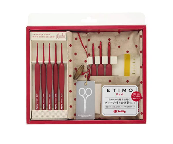 かぎ針 『ETIMO Red(エティモレッド) かぎ針セット 赤』 編み針 Tulip チューリップ TED001