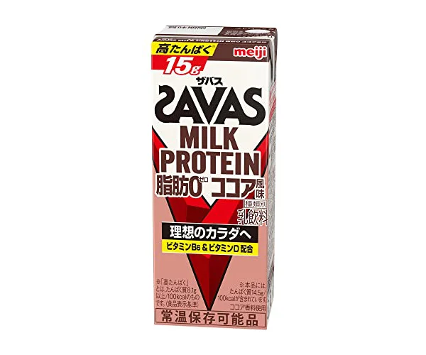 【ケース販売】明治 ザバス(SAVAS) ミルクプロテイン 脂肪ゼロ ココア風味 200ml×24本 高たんぱく ビタミン配合 国内自社工場製造