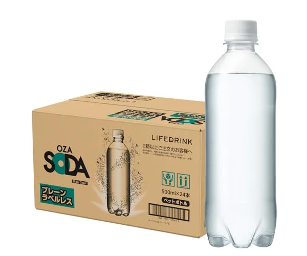 炭酸水 OZA SODA 強炭酸水 500ml×24本 (500ml×24本, プレーンラベルレス)