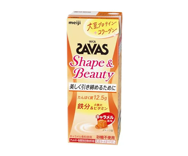 SAVAS（ザバス）Shape＆Beauty キャラメル風味 200ml×24本 明治