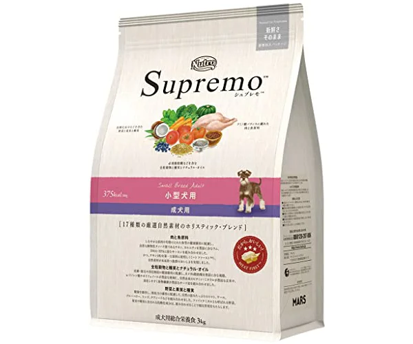 Nutro シュプレモ 小型犬用 成犬用 3kg ドライフード 小粒 総合栄養食 ドッグフード 犬 厳選自然素材 香料・着色料 無添加 ニュートロ