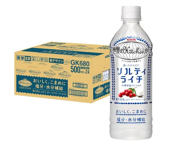 キリン 世界のKitchenから ソルティライチ 500ml 24本 ペットボトル 塩分・水分補給飲料 熱中症対策 スポーツドリンク