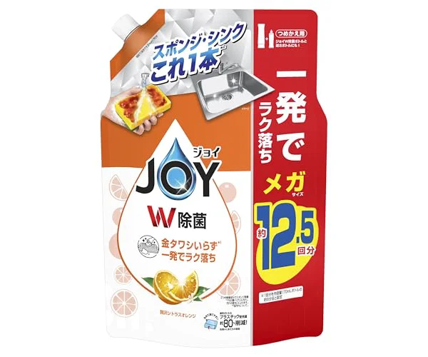 ジョイ W除菌 食器用洗剤 贅沢シトラスオレンジの香り 詰め替え 1620mL [大容量]【Amazon.co.jp限定】