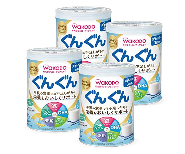 【和光堂】 フォローアップミルク ぐんぐん 830g×4缶 粉ミルク 粉末 [満9か月頃から3歳頃] ベビーミルク 鉄・カルシウム・DHA配合