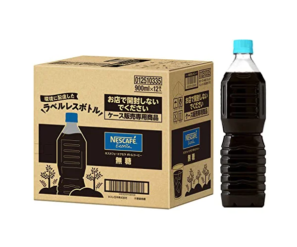 【 コーヒー ペットボトル 】ネスカフェ エクセラ ボトルコーヒー 無糖 ラベルレス 900ml×12本 【 アイスコーヒー 】【 ブラックコーヒー 】