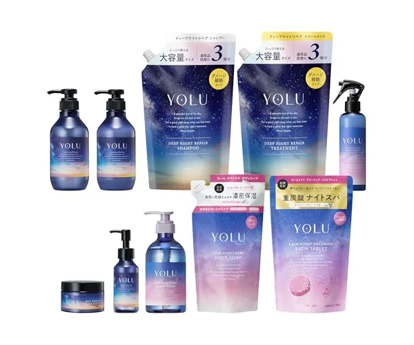 【2025年福袋】 YOLU ヨル 福袋 シャンプー トリートメント ボディーソープ ヘアオイル ヘアマスク ヘアミスト バスタブレット 10点セット ディープ…