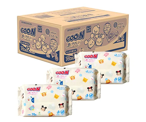 タップリッチ 【おしりふき 詰替用】グーン 肌にやさしいおしりふき 840枚(70枚×12個) [ケース販売] <ディズニーデザイン> 【Amazon.co.j…