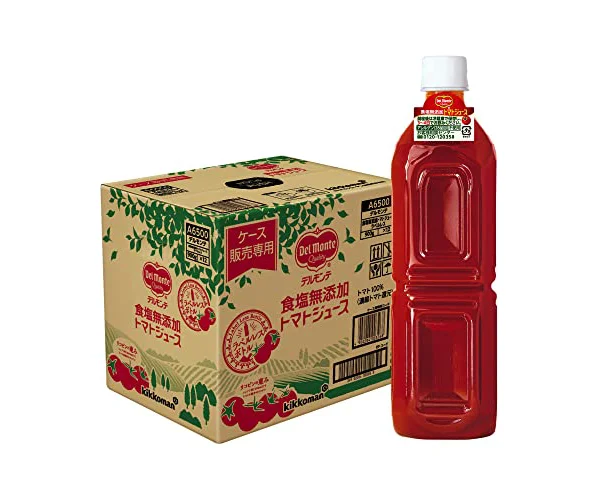 キッコーマン デルモンテ 食塩無添加トマトジュース ラベルレス 900g×12本