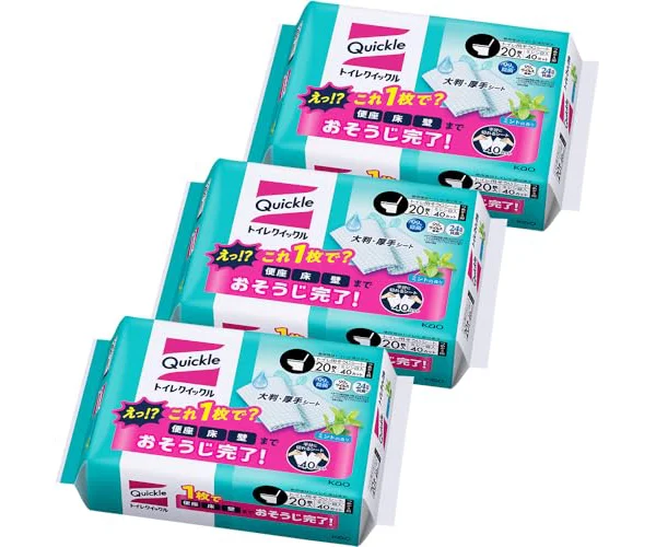 クイックル 【まとめ買い】 トイレ つめかえ用 ジャンボパック ミント 20枚 × 3個