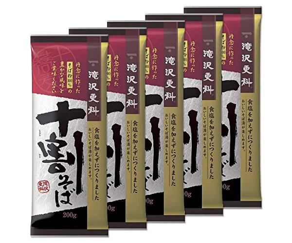 滝沢更科 滝沢食品 十割そば 200g ×5袋