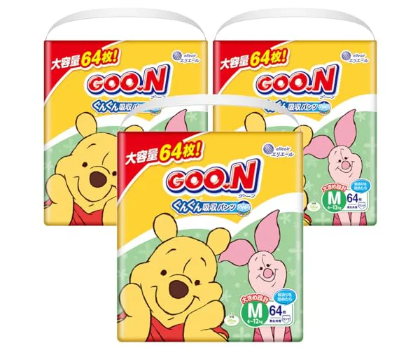 【パンツ Mサイズ】 グーン ぐんぐん吸収パンツ おむつ (6~12kg) 192枚(64枚×3) [ケース販売] ≪ディズニーデザイン≫ 【Amazon.co…