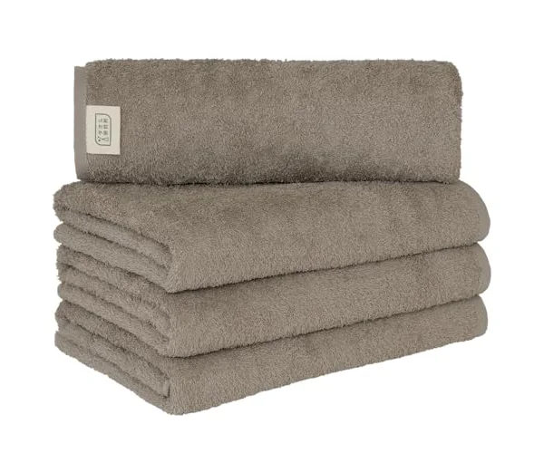 【Amazon.co.jp限定】タオル研究所 [軽さの理由] #006 バスタオル ウォームグレー ほうじ茶色 4枚セット 速乾 薄手 絞りやすい 高速吸水 耐…
