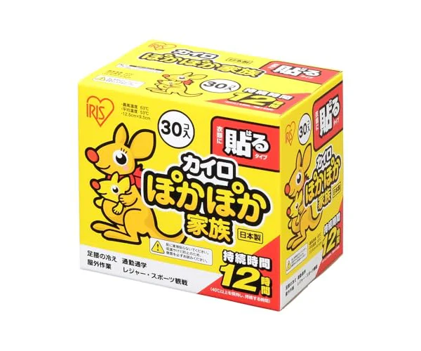 アイリスオーヤマ(IRIS OHYAMA) 使い捨てカイロ 貼る レギュラー 30枚 ぽかぽか家族 PKN-30HR