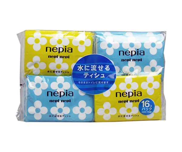 ネピア ネピネピ 水に流せるポケットティシュ (20枚(10組)×16個パック) フレッシュパルプ100％